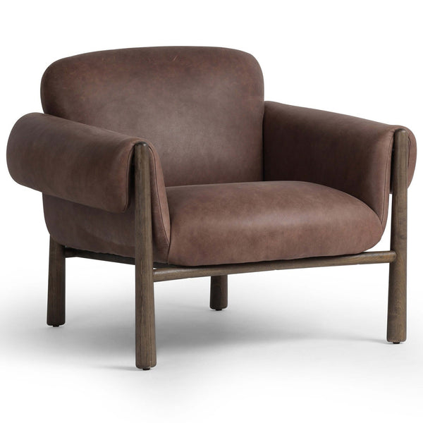 home fashion Olia Leather Chair Palermo Cigar by Four Hands