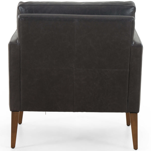 Home Fashion Olson Leather Chair Sonoma Black By Four Hands