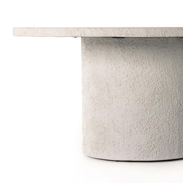Home Fashion Otero 60" Outdoor Round Dining Table Matte Stone