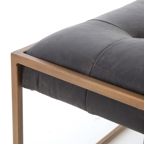 Home Fashion Oxford Small Leather Coffee Table Ebony By Four Hands