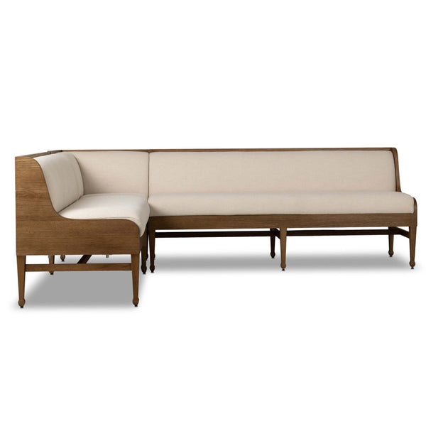 Home Fashion Priscilla 98" Dining Banquette L Shape Wayfarer Snow By Four Hands