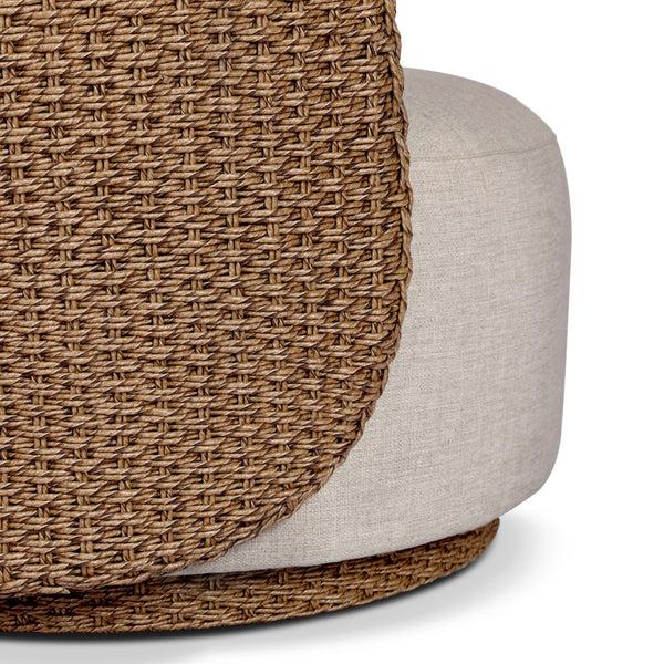 Home Fashion Quaid Outdoor Swivel Chair Alessi Buff/Woven By Four Hands