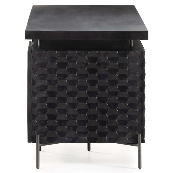 Home Fashion Raffael Desk Carved Black By Four Hands