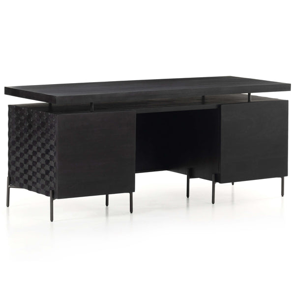 home fashion Raffael Desk Carved Black by Four Hands