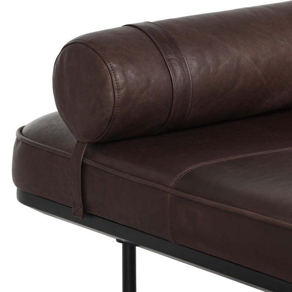 Home Fashion Rakesh Leather Chaise Heirloom Cigar By Four Hands