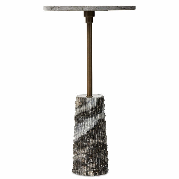 Home Fashion Raven End Table Ribbed Ebony By Four Hands