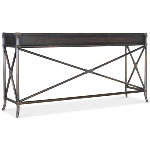 Home Fashion Retreat Pole Rattan Console Black Sand