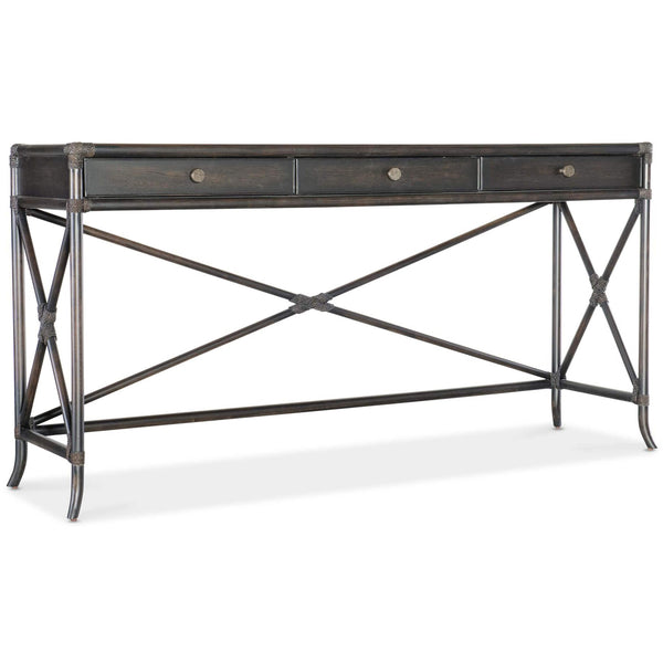 home fashion Retreat Pole Rattan Console Black Sand