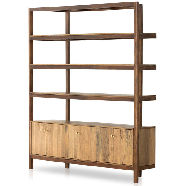 home fashion Reza Wide Bookcase Smoked Honey by Four Hands