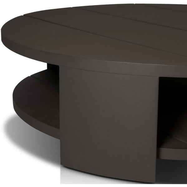 Home Fashion Roca Outdoor Round Metal Coffee Table Bronze By Four Hands