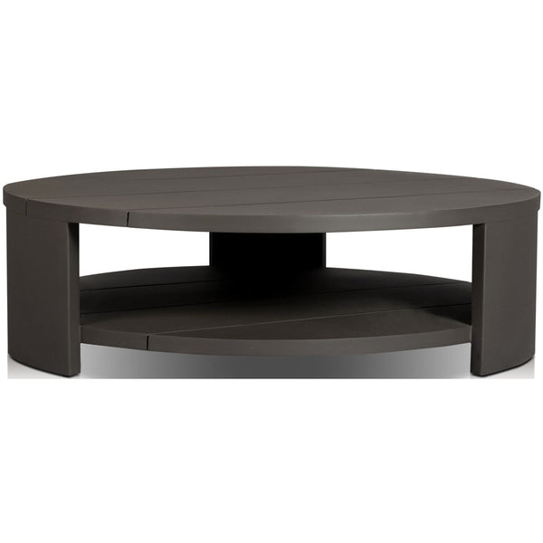 home fashion Roca Outdoor Round Metal Coffee Table Bronze by Four Hands