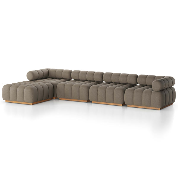 home fashion Roma Outdoor 4-Piece Sectional Alessi Fawn by Four Hands