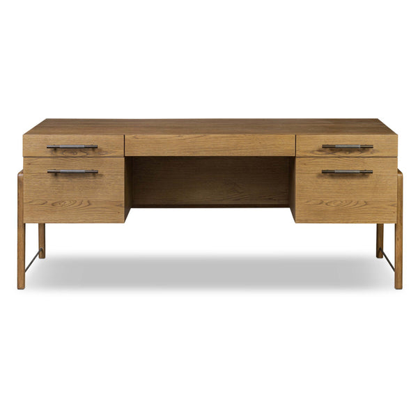 Home Fashion Rosedale Executive Desk Amber Oak By Four Hands