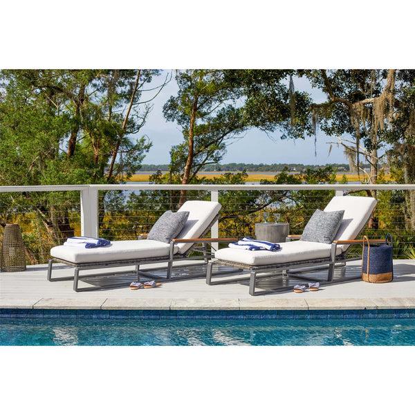 Home Fashion San Clemente Outdoor Chaise Canvas Natural/Carbon