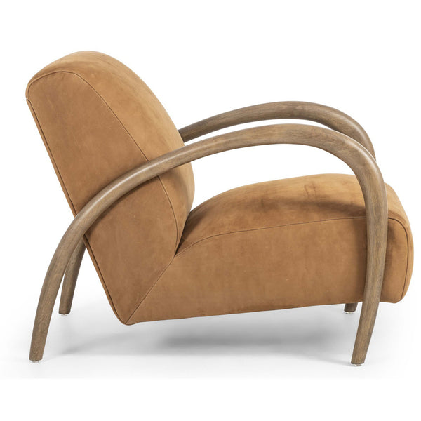 Home Fashion Sandro Leather Chair Nubuck Cognac By Four Hands