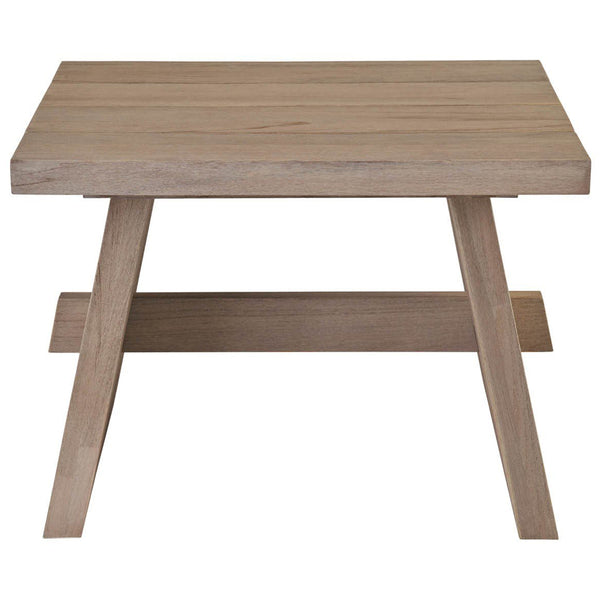 Home Fashion Saratoga Outdoor Rectangular End Table Warm Weathered Teak
