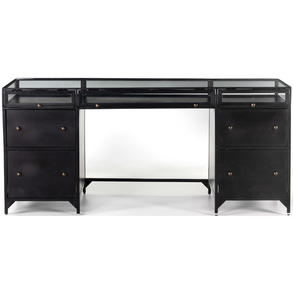 Home Fashion Shadow Box Executive Desk Black By Four Hands
