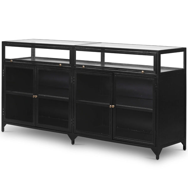 Home Fashion Shadow Box Sideboard Black By Four Hands