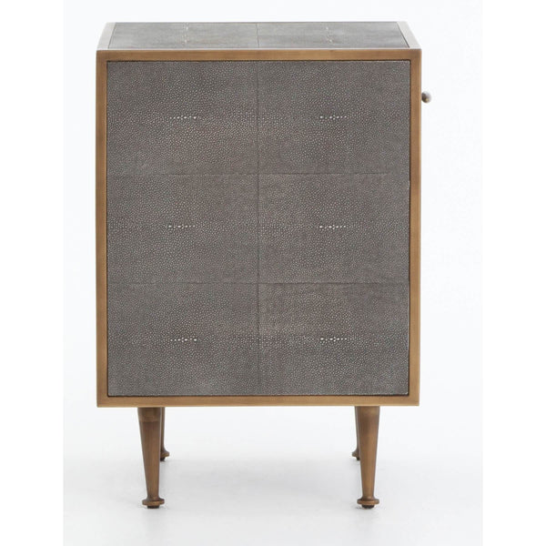 Home Fashion Shagreen Bedside Table Antique Brass By Four Hands