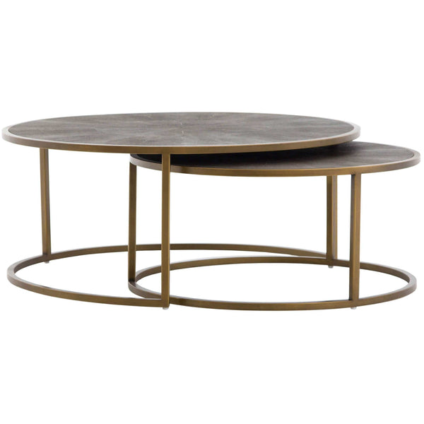 home fashion Shagreen Nesting Coffee Table Brass by Four Hands