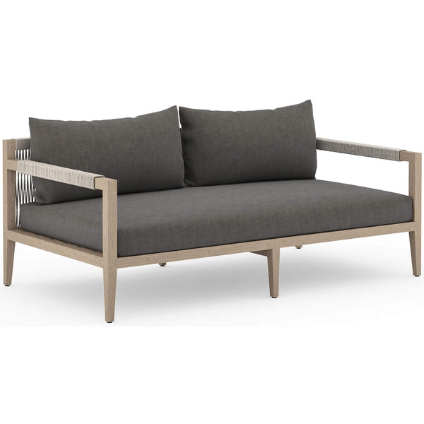 Home Fashion Sherwood 63" Outdoor Sofa Charcoal/Washed Brown By Four Hands