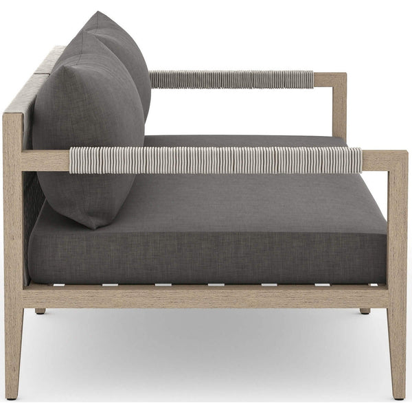 Home Fashion Sherwood 63" Outdoor Sofa Charcoal/Washed Brown By Four Hands