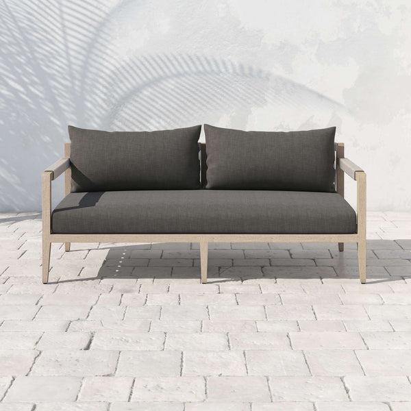 Home Fashion Sherwood 63" Outdoor Sofa Charcoal/Washed Brown By Four Hands
