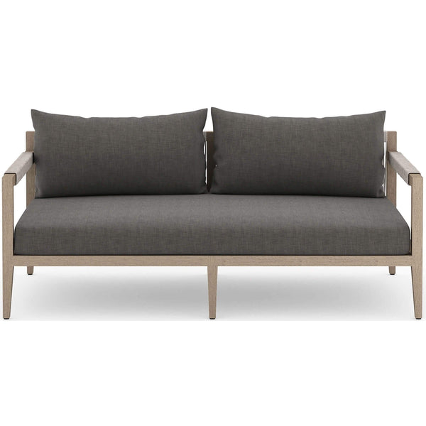 home fashion Sherwood 93" Outdoor Sofa Charcoal/Washed Brown by Four Hands