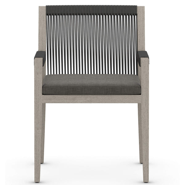 Home Fashion Sherwood Outdoor Arm Chair Charcoal/Weathered Grey By Four Hands