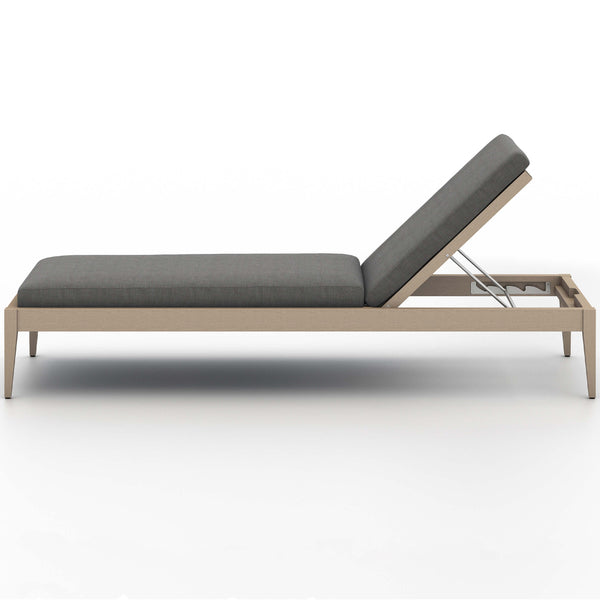 Home Fashion Sherwood Outdoor Chaise Charcoal/Washed Brown By Four Hands