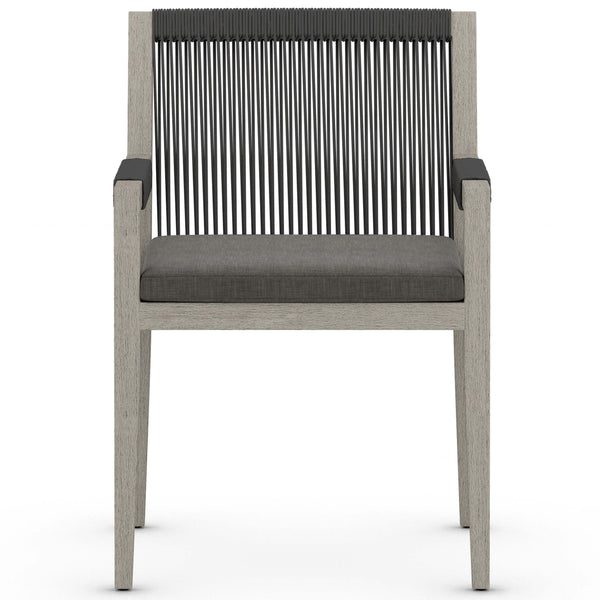 Home Fashion Sherwood Outdoor Dining Arm Chair Charcoal/Weathered Grey Set Of 2 By Four Hands