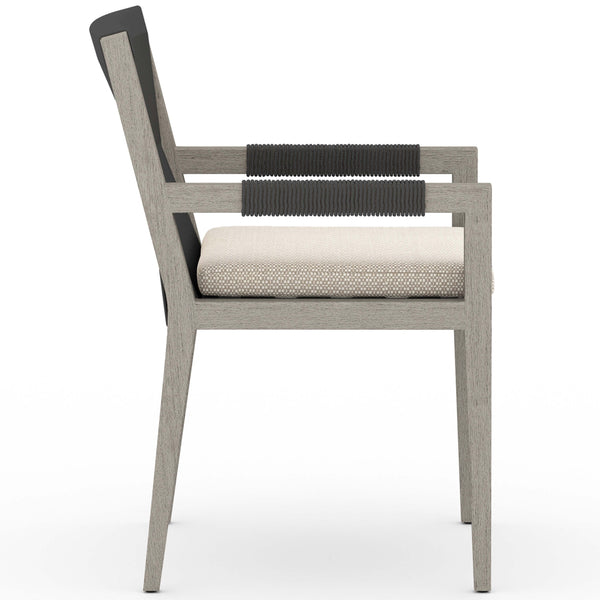 Home Fashion Sherwood Outdoor Dining Arm Chair Faye Sand/Weathered Grey Set Of 2 By Four Hands