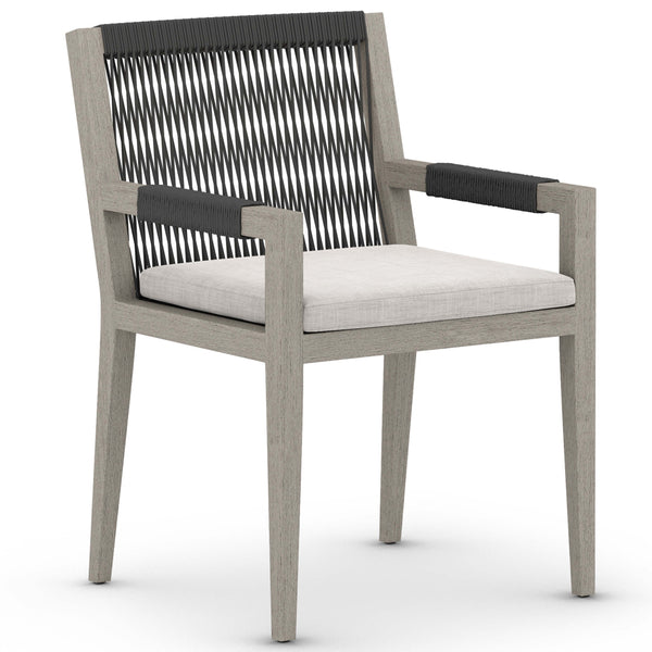 home fashion Sherwood Outdoor Dining Arm Chair Stone Grey/Weathered Grey Set of 2 by Four Hands