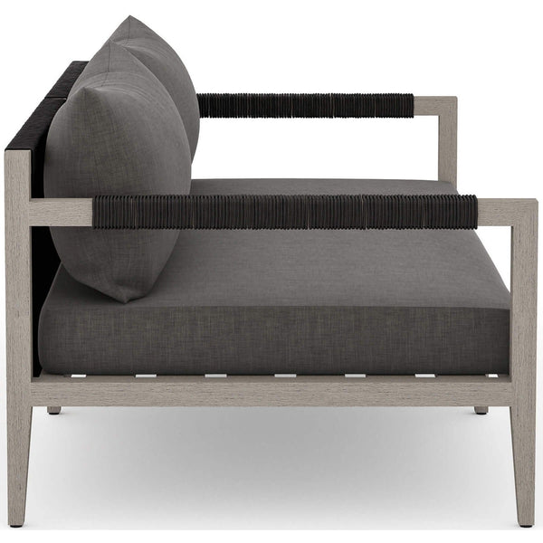 Home Fashion Sherwood Outdoor Sofa Charcoal/Weathered Grey By Four Hands