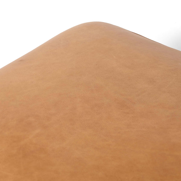 Home Fashion Sinclair Leather Cocktail Ottoman Palermo Butterscotch By Four Hands