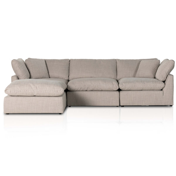 Home Fashion Stevie 3 Piece Sectional W/ Ottoman Gibson Wheat By Four Hands