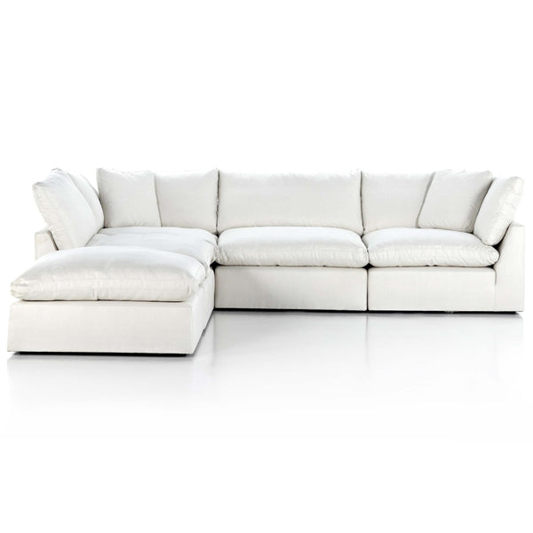 Home Fashion Stevie 4 Piece Sectional W/ Ottoman Anders Ivory By Four Hands