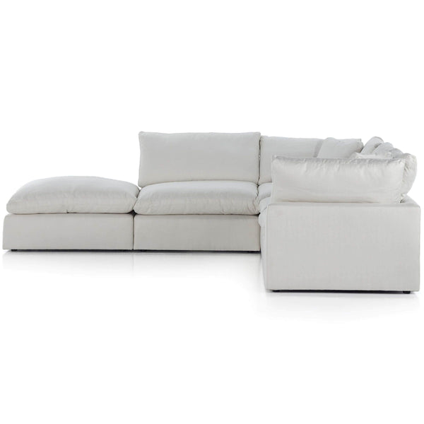 Home Fashion Stevie 4 Piece Sectional W/ Ottoman Anders Ivory By Four Hands