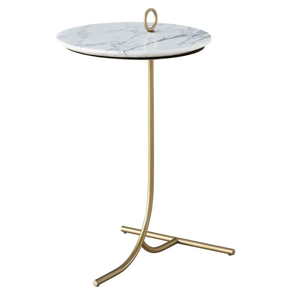 home fashion Stone Top Accent Table White/Grey Marble
