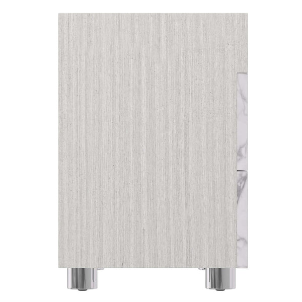 Home Fashion Stratum 2 Drawer Arabescato Nightstand