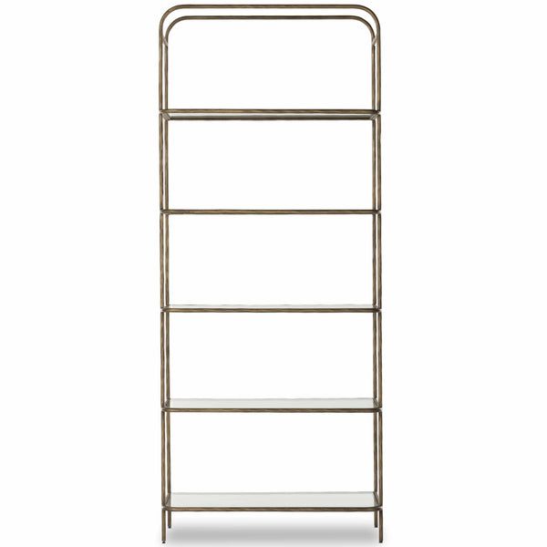 Home Fashion Swinton Bookcase Hammered Aged Brass By Four Hands