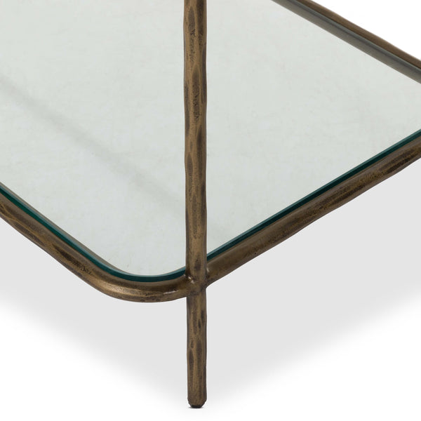 Home Fashion Swinton Bookcase Hammered Aged Brass By Four Hands