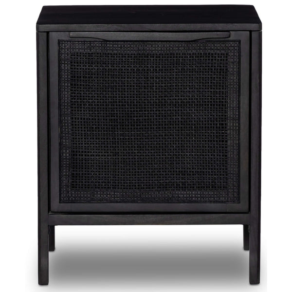 Home Fashion Sydney Left Nightstand Black Wash W/Black Cane By Four Hands