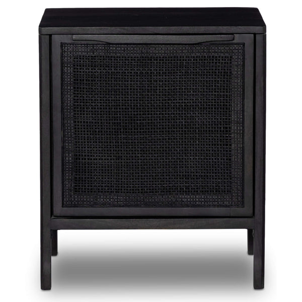 Home Fashion Sydney Right Nightstand Black Wash W/Black Cane By Four Hands