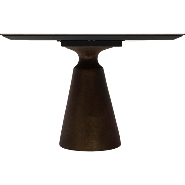 Home Fashion Taji Rectangular Dining Table Black/Gold Beaten Metal Base