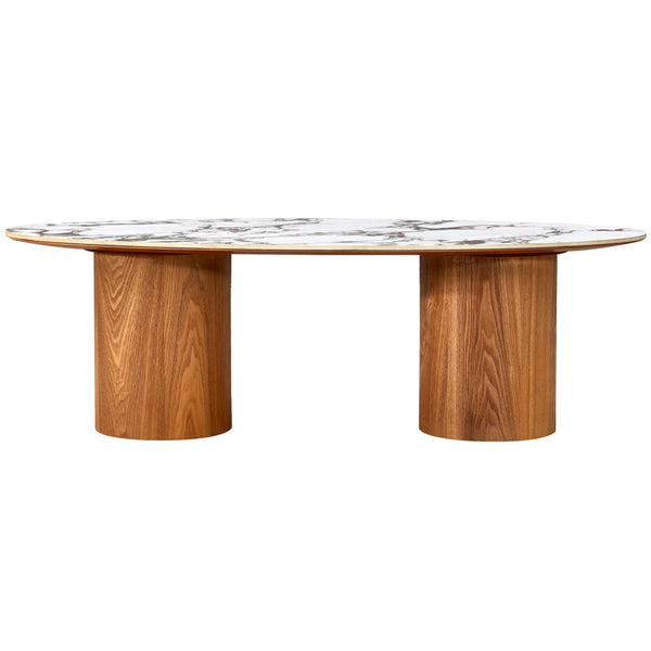 Home Fashion Tamara Oval Coffee Table Marble Ceramic