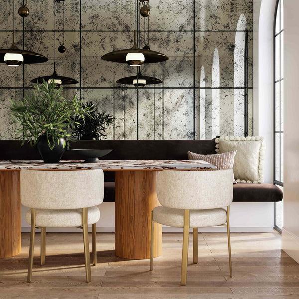 Home Fashion Tamara Rectangular Dining Table Marble Ceramic