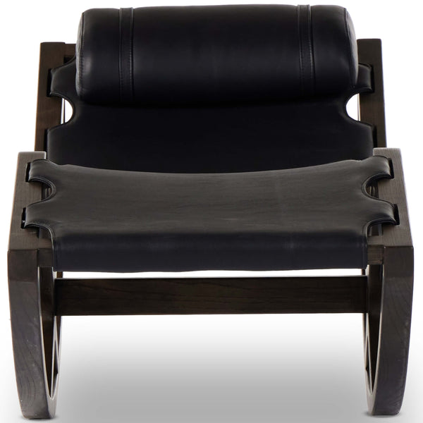 Home Fashion Tarelton Leather Chaise Carson Black By Four Hands