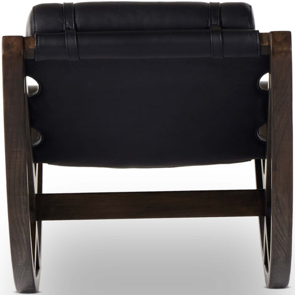 Home Fashion Tarelton Leather Chaise Carson Black By Four Hands