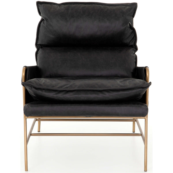 Home Fashion Taryn Leather Chair Sonoma Black By Four Hands